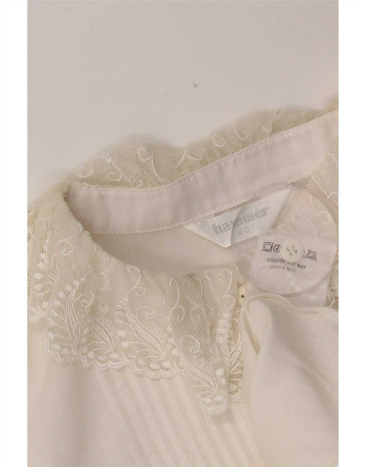 Hammer Dame Skjorte Bluse EU 40 Medium Hvid Ramie