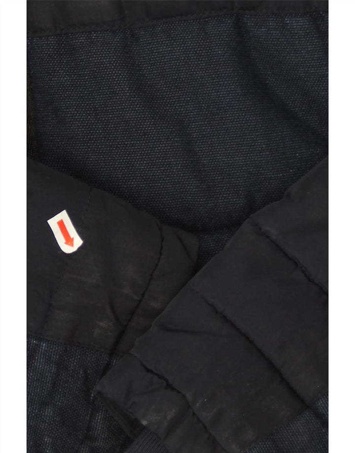 Zara Herre hættepolstret jakke UK 36 Small Navy Blue Polyester