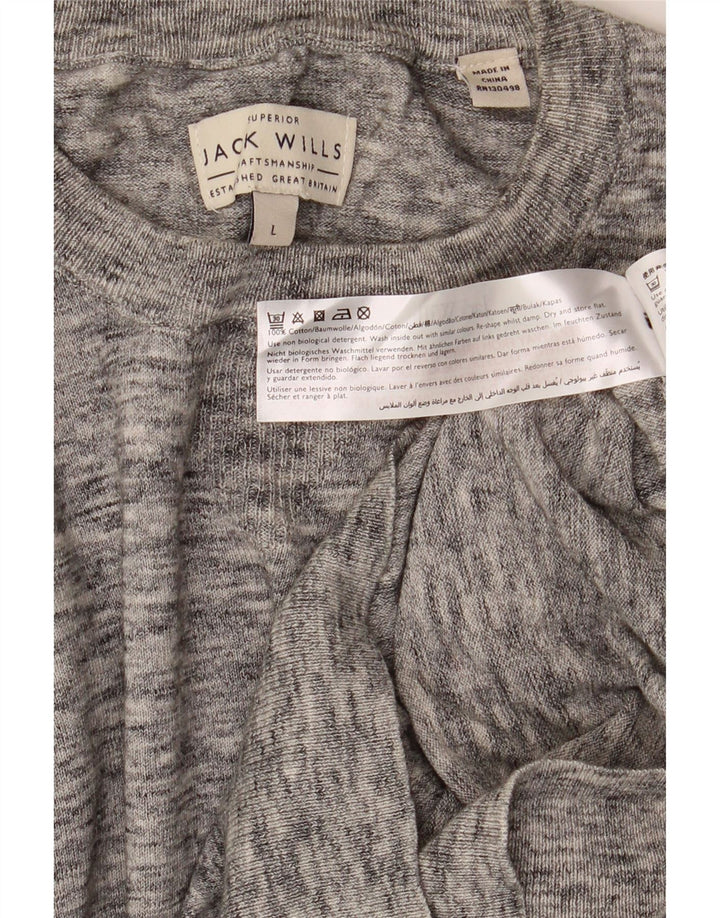 Jack Wills Herre Crew Neck Jumper Sweater Stor grå Flecked Bomuld