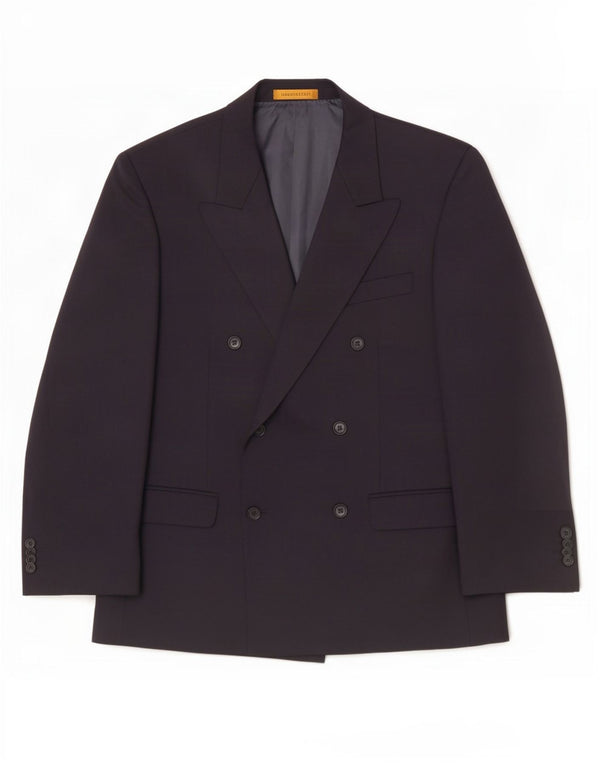 Marks & Spencer Mens Double Breasted Blazer Jacket UK 40 Medium Navy Blue