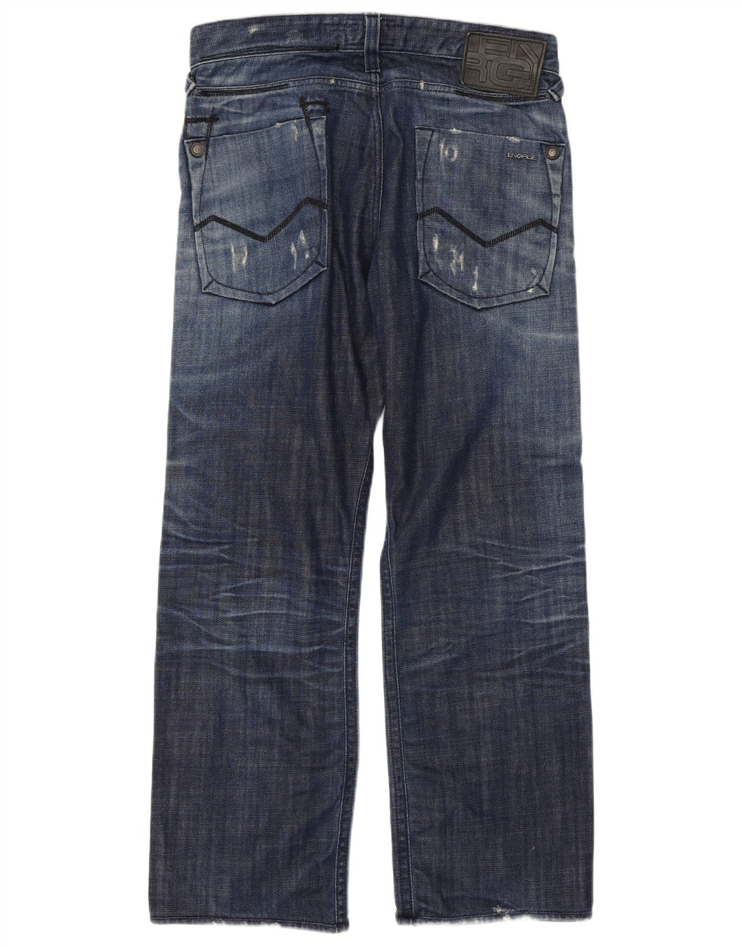 Energie Herre Distressed Straight Jeans W34 L29 Blå Bomuld