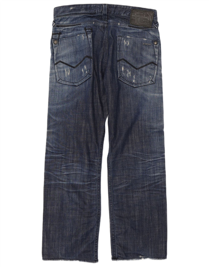 Energie Herre Distressed Straight Jeans W34 L29 Blå Bomuld