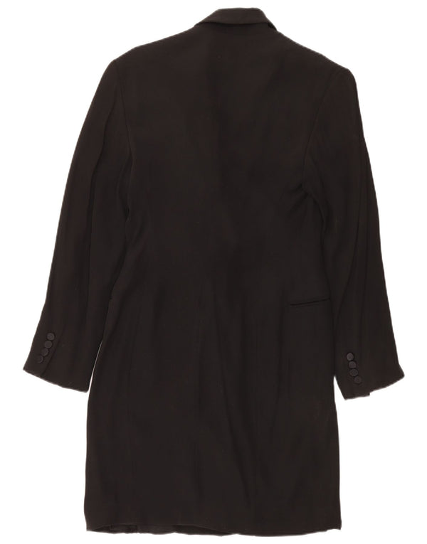 Ralph Lauren Womens Double Breasted Coat US 8 Medium Black Acetate