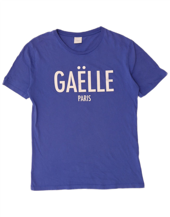 Gaelle Herre Grafisk T-Shirt Top Lille Blå