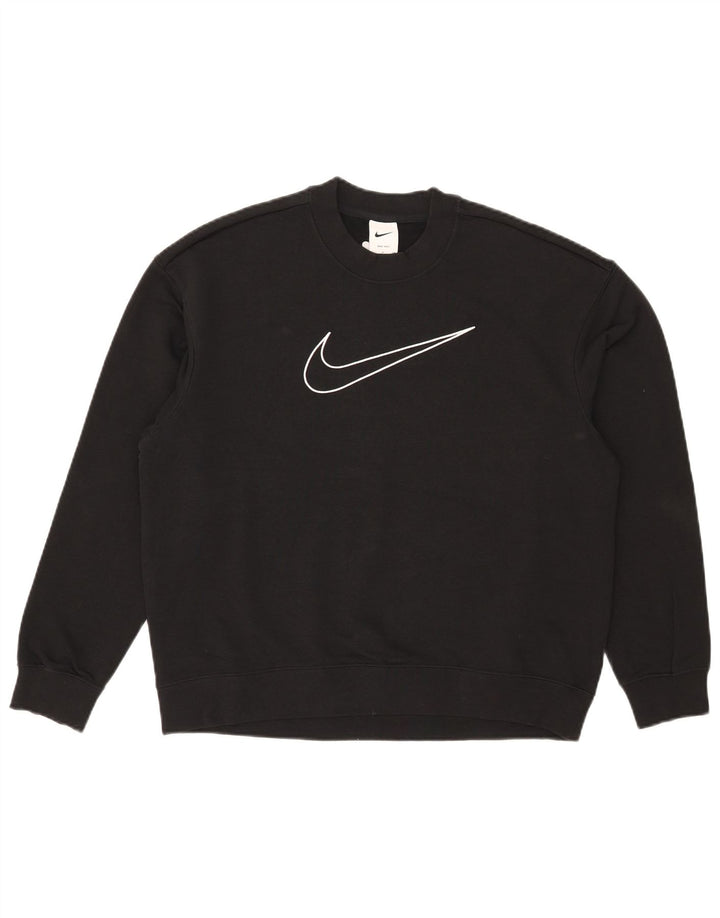Nike Herre Dri Fit Grafisk Sweatshirt Jumper Lille sort bomuld