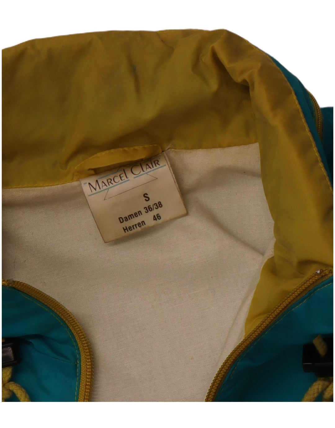 Marcel Clair Herre Unisex Windbreaker Jacket EU 46 Small Blue Polyamide