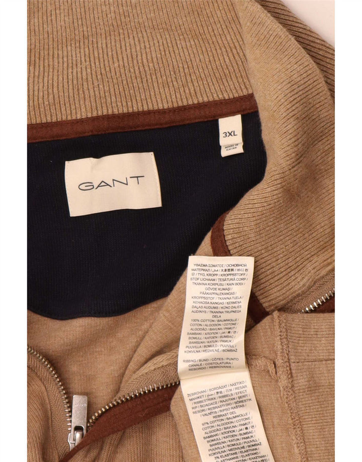 Gant herre lynlås-hals sweater 3XL brun bomuld