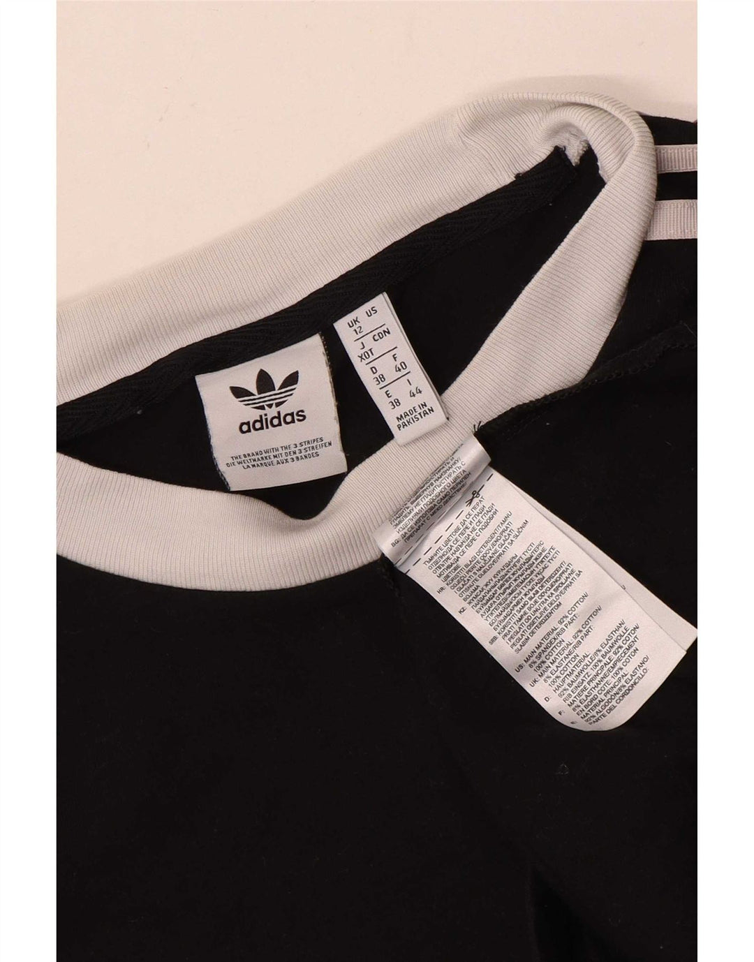 Adidas Dame Top Langærmet UK 12 Medium Sort Bomuld