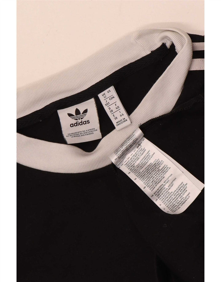 Adidas Dame Top Langærmet UK 12 Medium Sort Bomuld