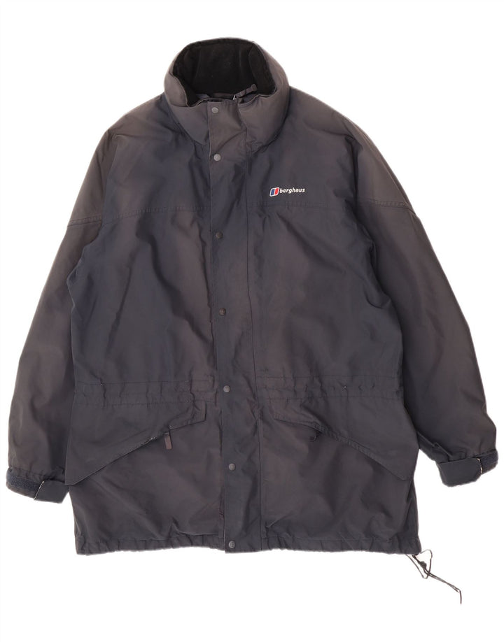 Berghaus Regnjakke med hætte til mænd UK 42 XL Navyblå polyester