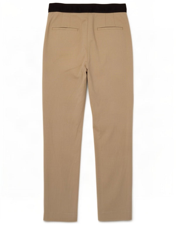 Zara Dame Slim Chino Bukser Medium W28 L26 Beige Colourblock Polyester