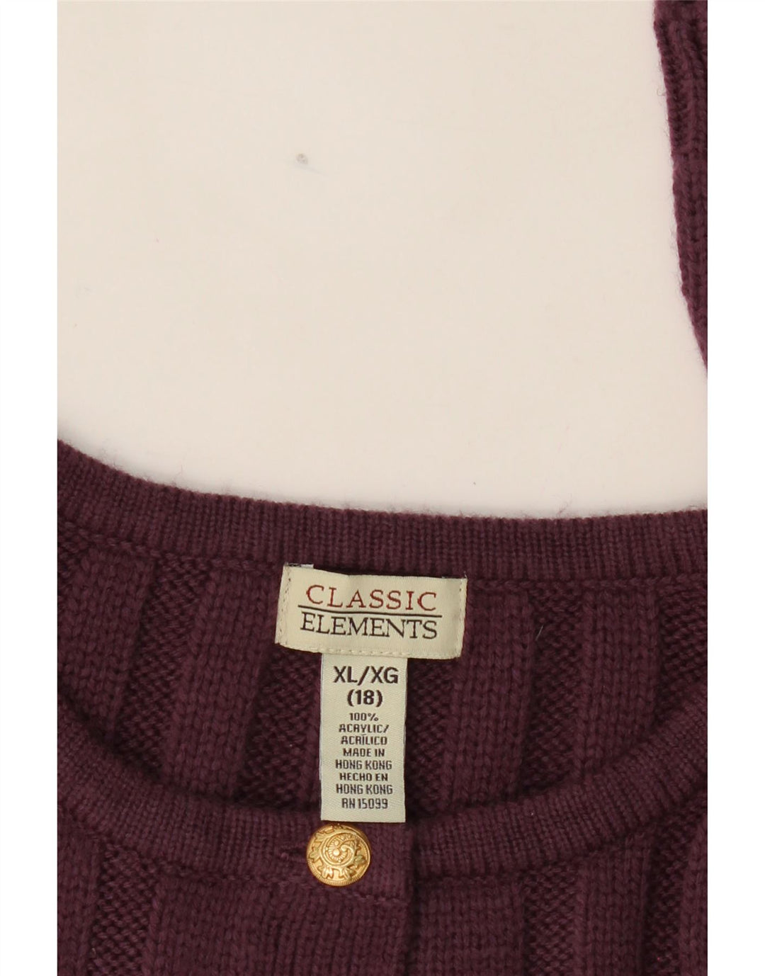 CLASSIC ELEMENTS Womens Elements Cardigan Sweater UK 18 XL Purple Acrylic Vintage Classic Elements and Second-Hand Classic Elements from Messina Hembry 