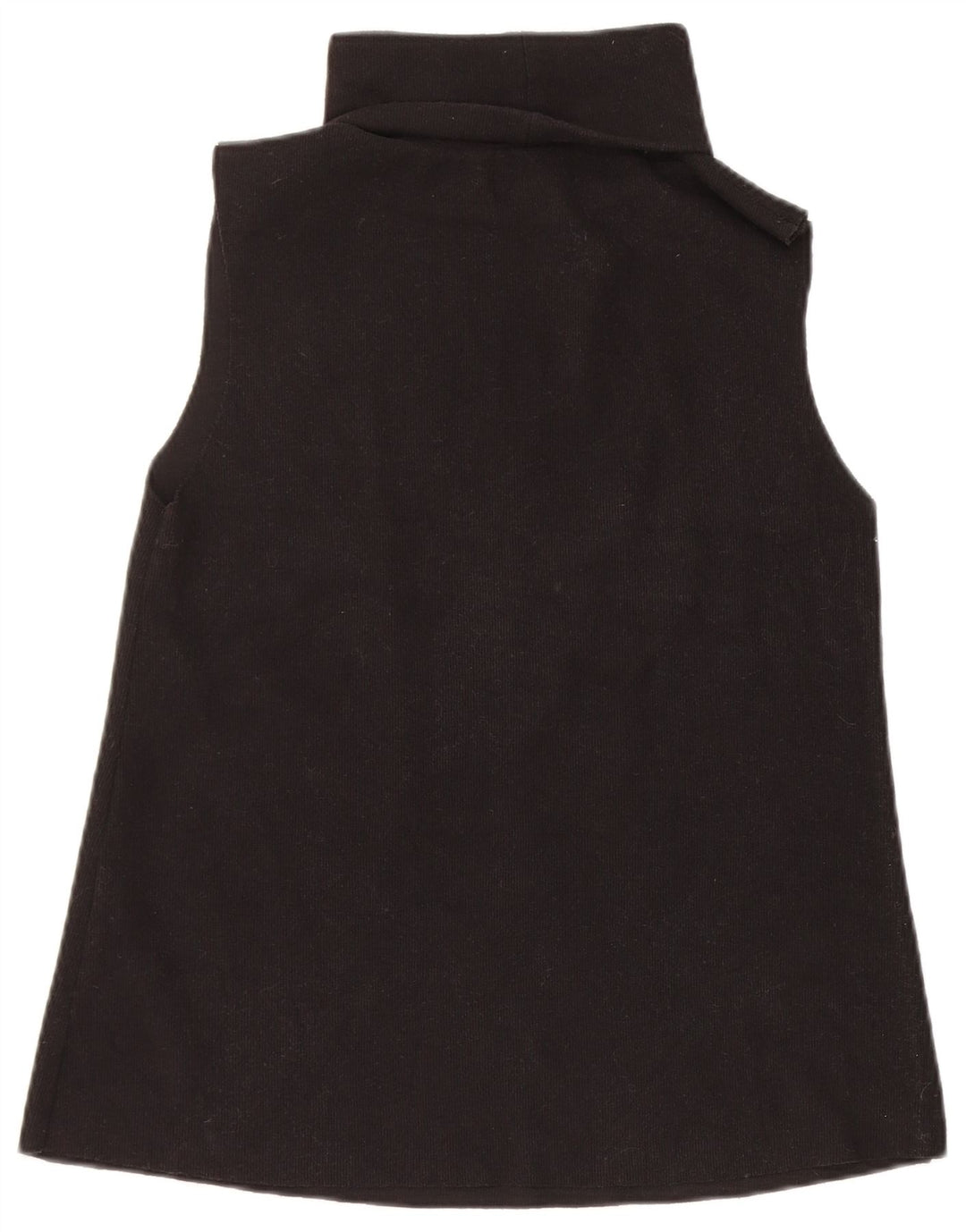 Zara Dame Vest Tank Top UK 12 Medium Sort Bomuld