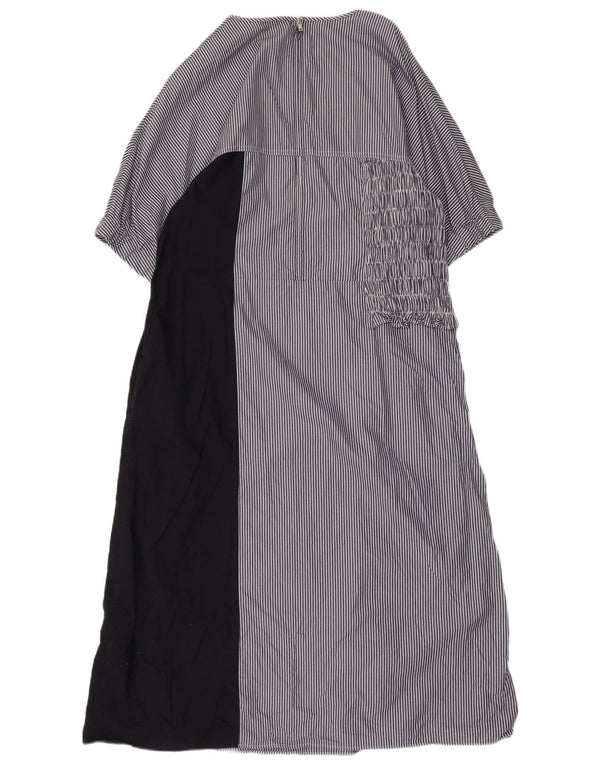 COS Womens Maxi Dress EU 44 XL Navy Blue Pinstripe Cotton