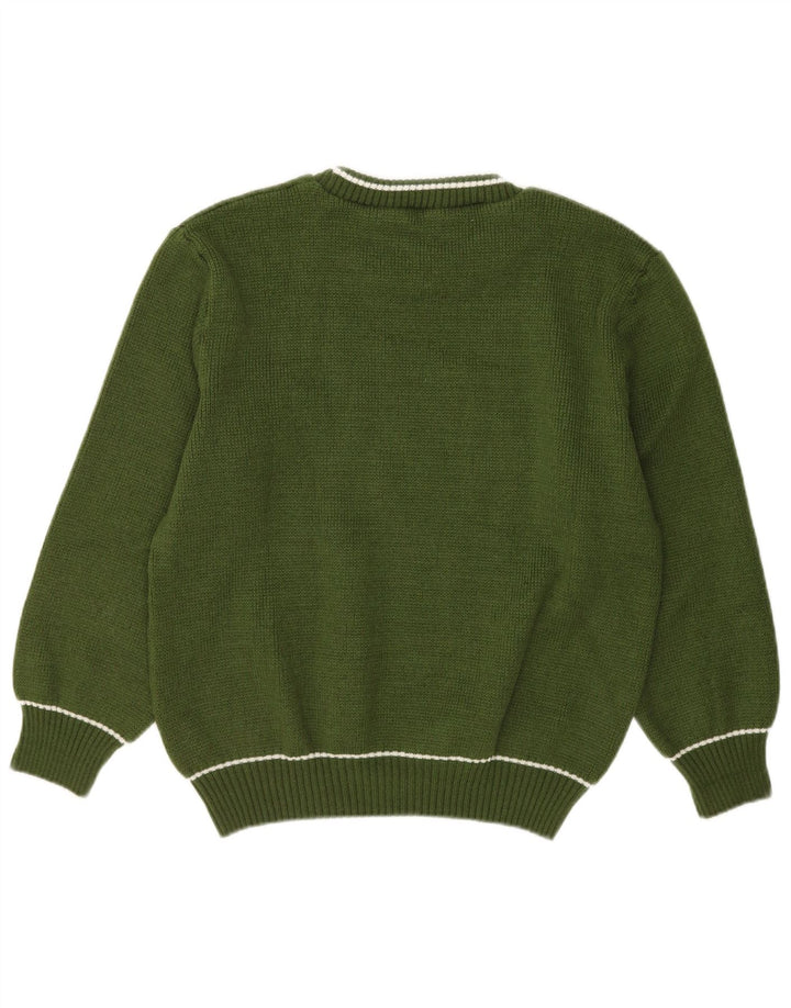 VINTAGE Herre sweater med rund hals, mellemgrøn