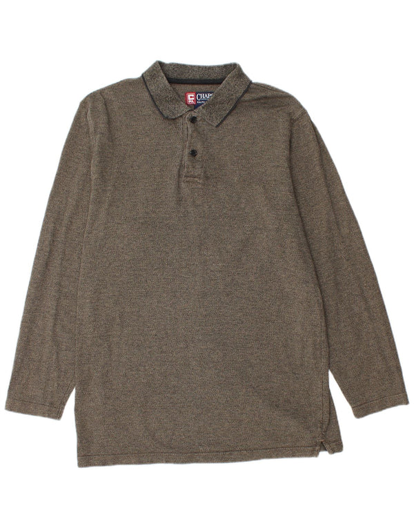 Chaps Ralph Lauren Langærmet herre poloskjorte mellemgrå flækket bomuld