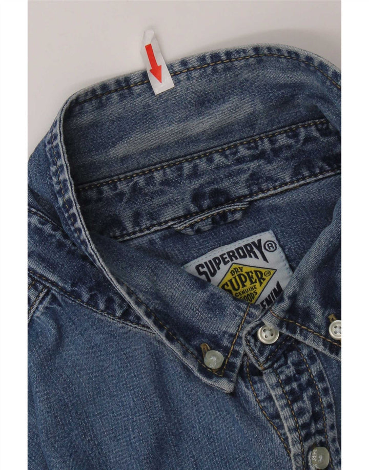 Superdry denimskjorte til mænd XL blå bomuld