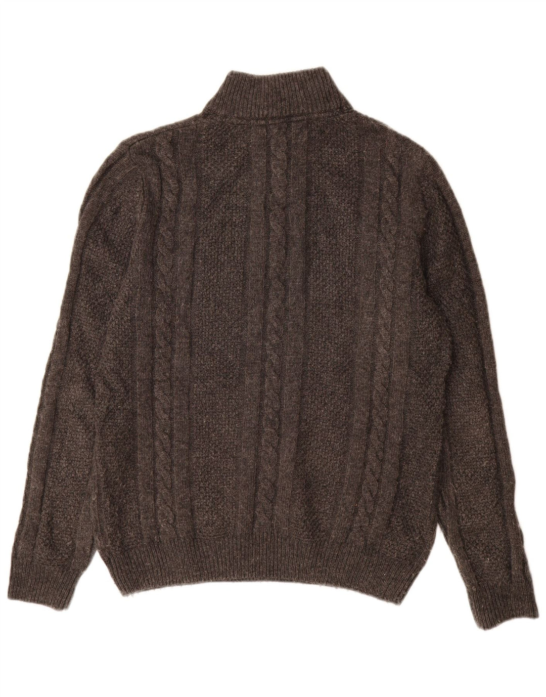 Besætningstøj Herre Zip Neck Jumper Sweater Stor Grå Uld