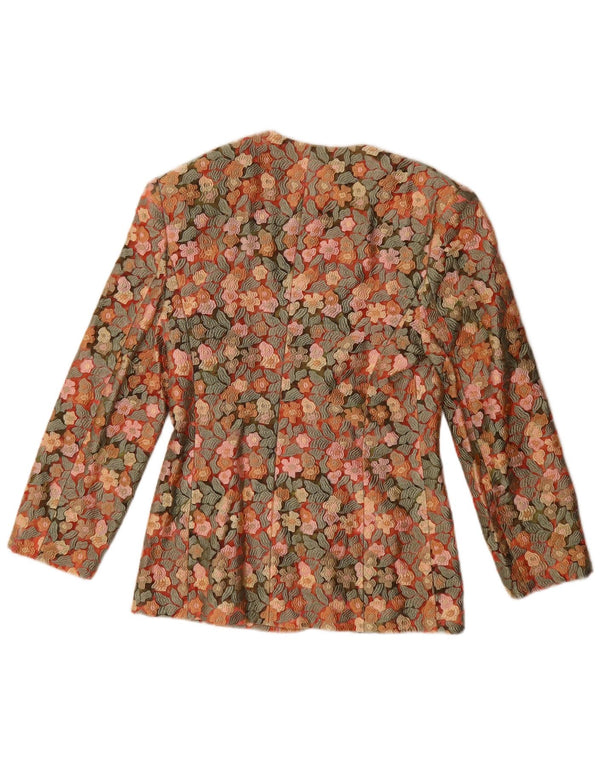 Vintage dame 5-knaps blazerjakke IT 42 Medium Multicolored Floral