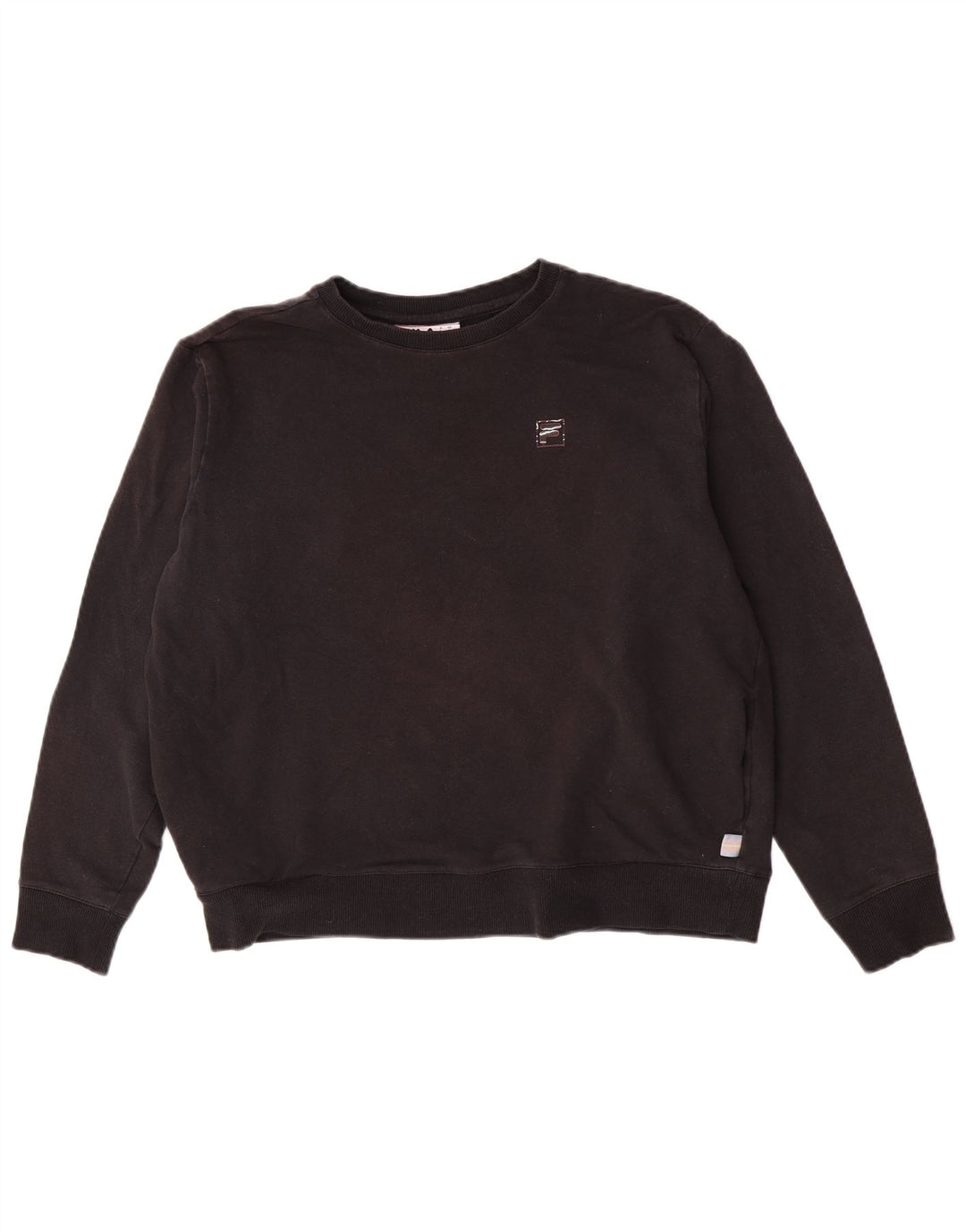 Fila Dame Oversized Sweatshirt Jumper UK 16 Stor Sort Bomuld