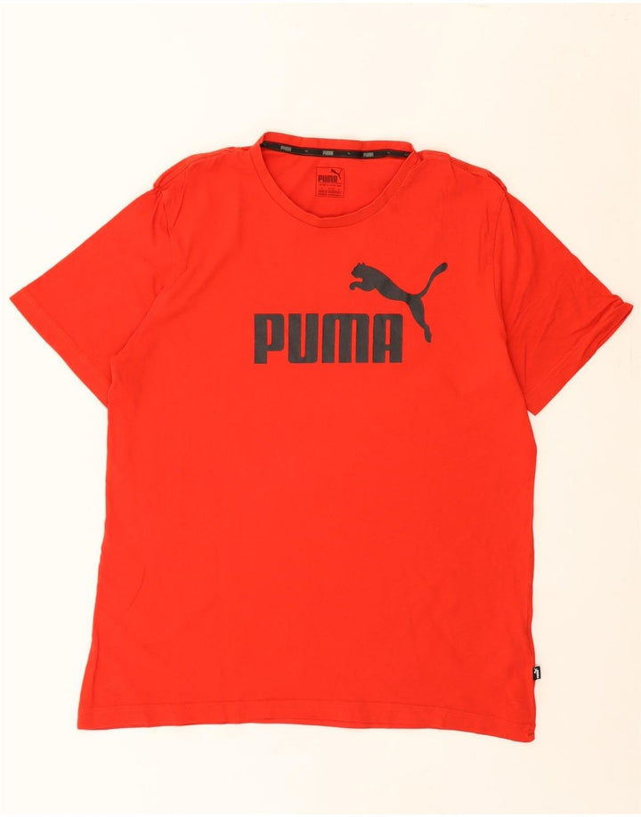 PUMA Mens Graphic T-Shirt Top Large Red Cotton Vintage Puma and Second-Hand Puma from Messina Hembry 