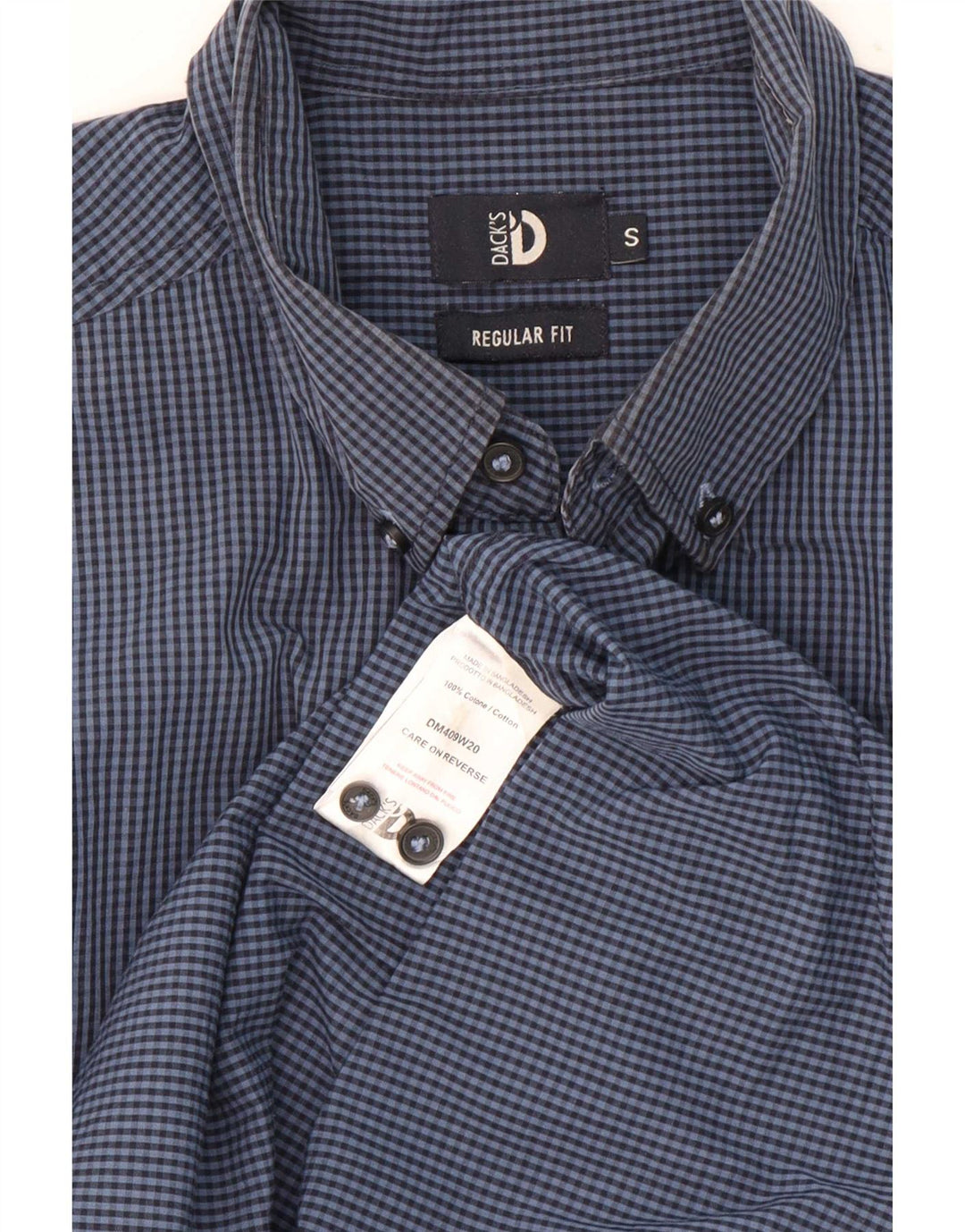 Dacks herre Regular Fit skjorte lille marineblå Gingham bomuld