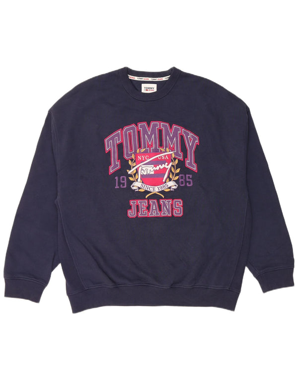 Tommy Hilfiger Herre Grafisk Relaxed Fit Sweatshirt Jumper Medium Navy Blue