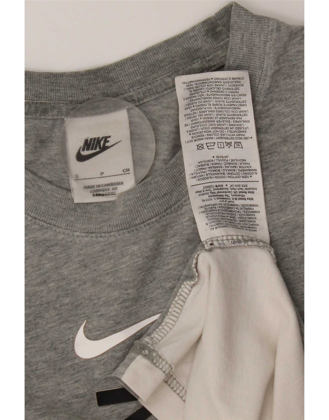 Nike Herre grafisk T-shirt Top Lille grå Colourblock Bomuld