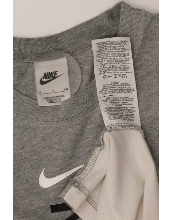 Nike Herre grafisk T-shirt Top Lille grå Colourblock Bomuld