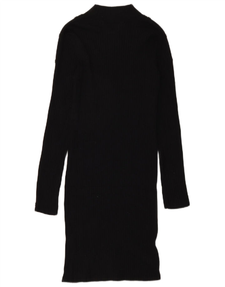 Zara Dame Jumper Dress UK 12 Medium Black Viscose