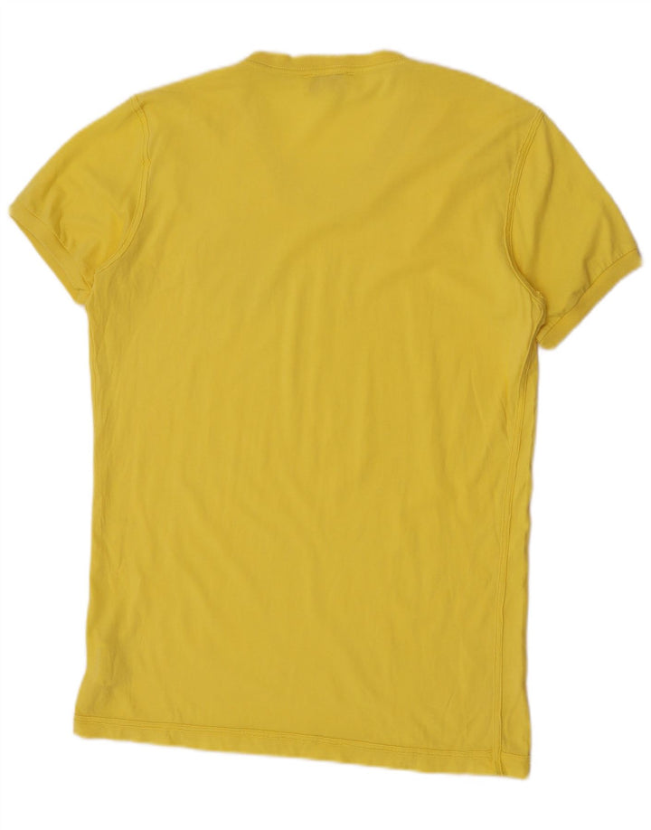 Diesel Herre Grafisk T-Shirt Top Stor Gul Bomuld