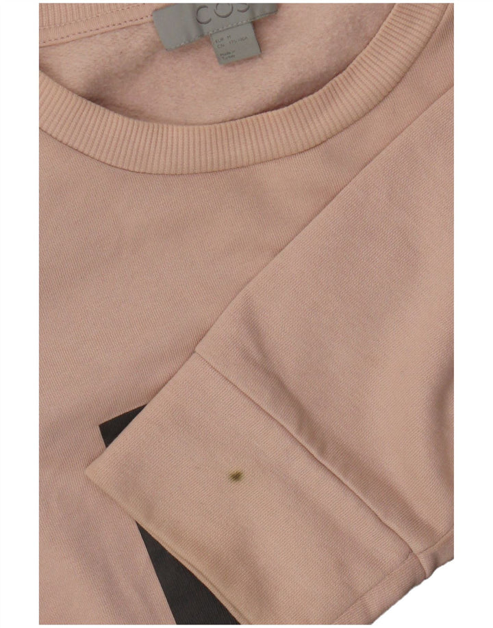 Cos Dame Sweatshirt Jumper UK 14 Medium Pink Colourblock Bomuld