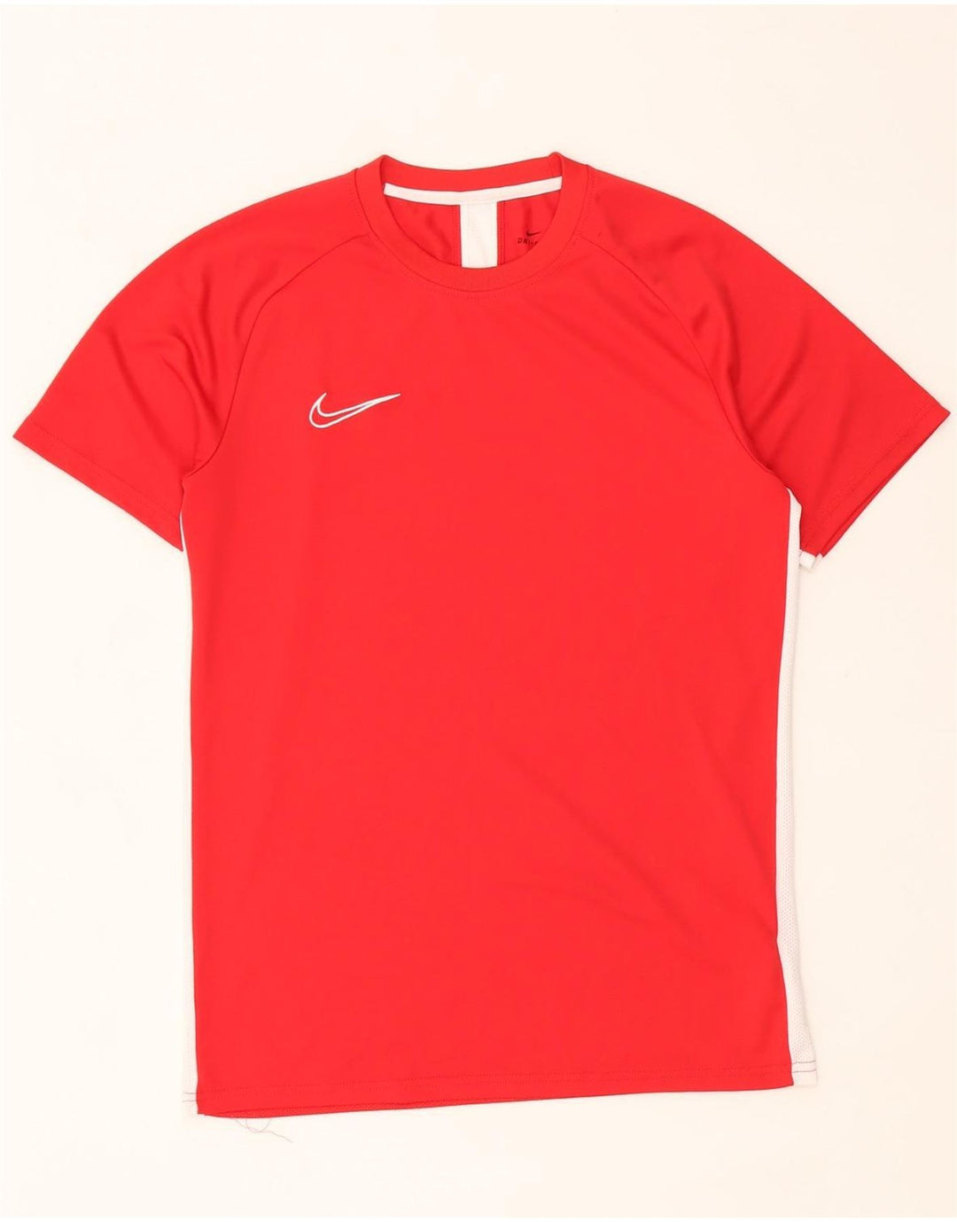 Nike Herre Dri Fit T-shirt Top Medium Rød Colourblock Polyester