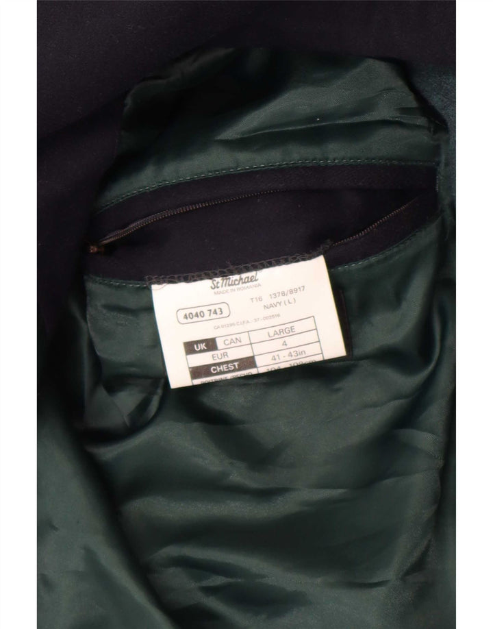 Marks & Spencer Herre Utility Jacket UK 40 Large Navy Blue Wool