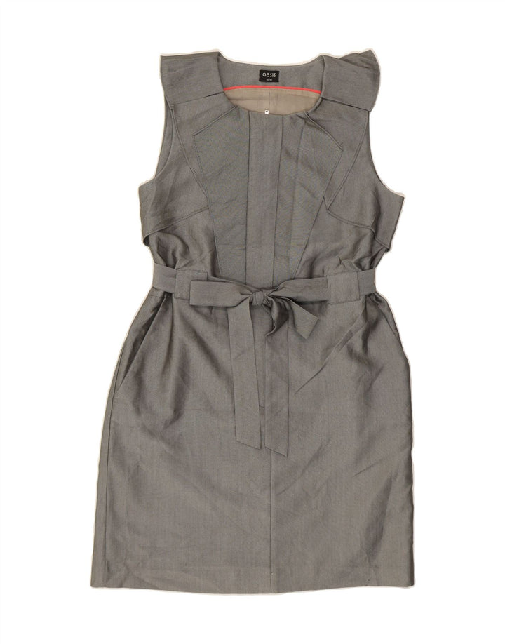 OASIS Womens Sleeveless Sheath Dress UK 12 Medium Grey Polyester Vintage Oasis and Second-Hand Oasis from Messina Hembry 