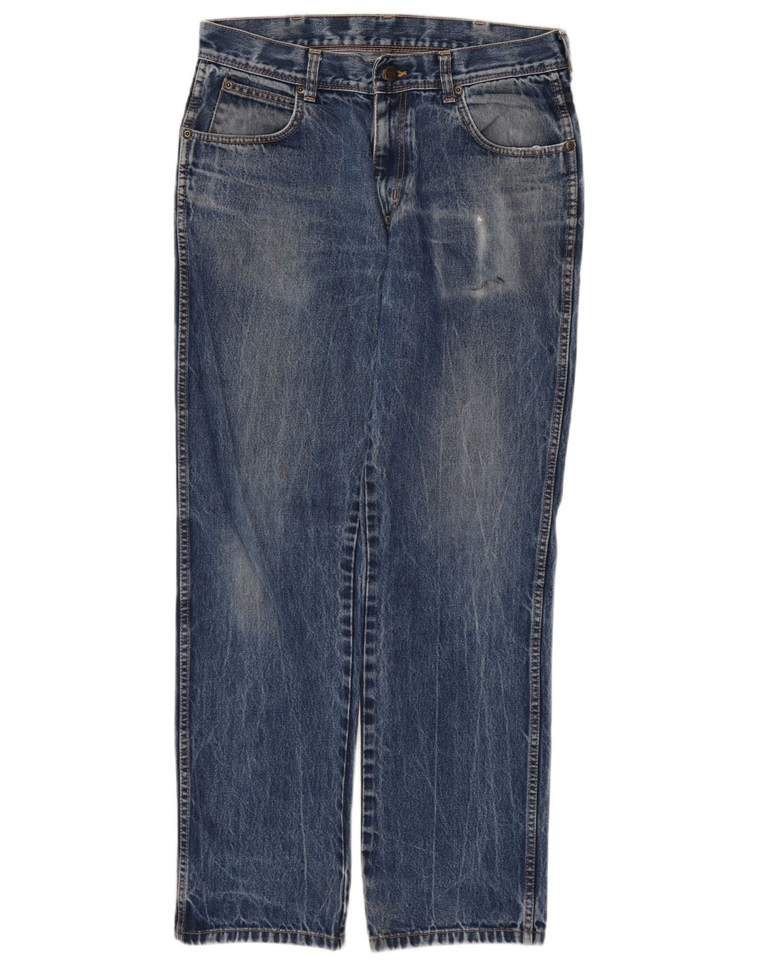 WRANGLER Herre Regular Fit Straight Jeans W33 L32 Blå Bomuld