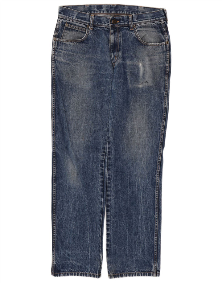 WRANGLER Herre Regular Fit Straight Jeans W33 L32 Blå Bomuld