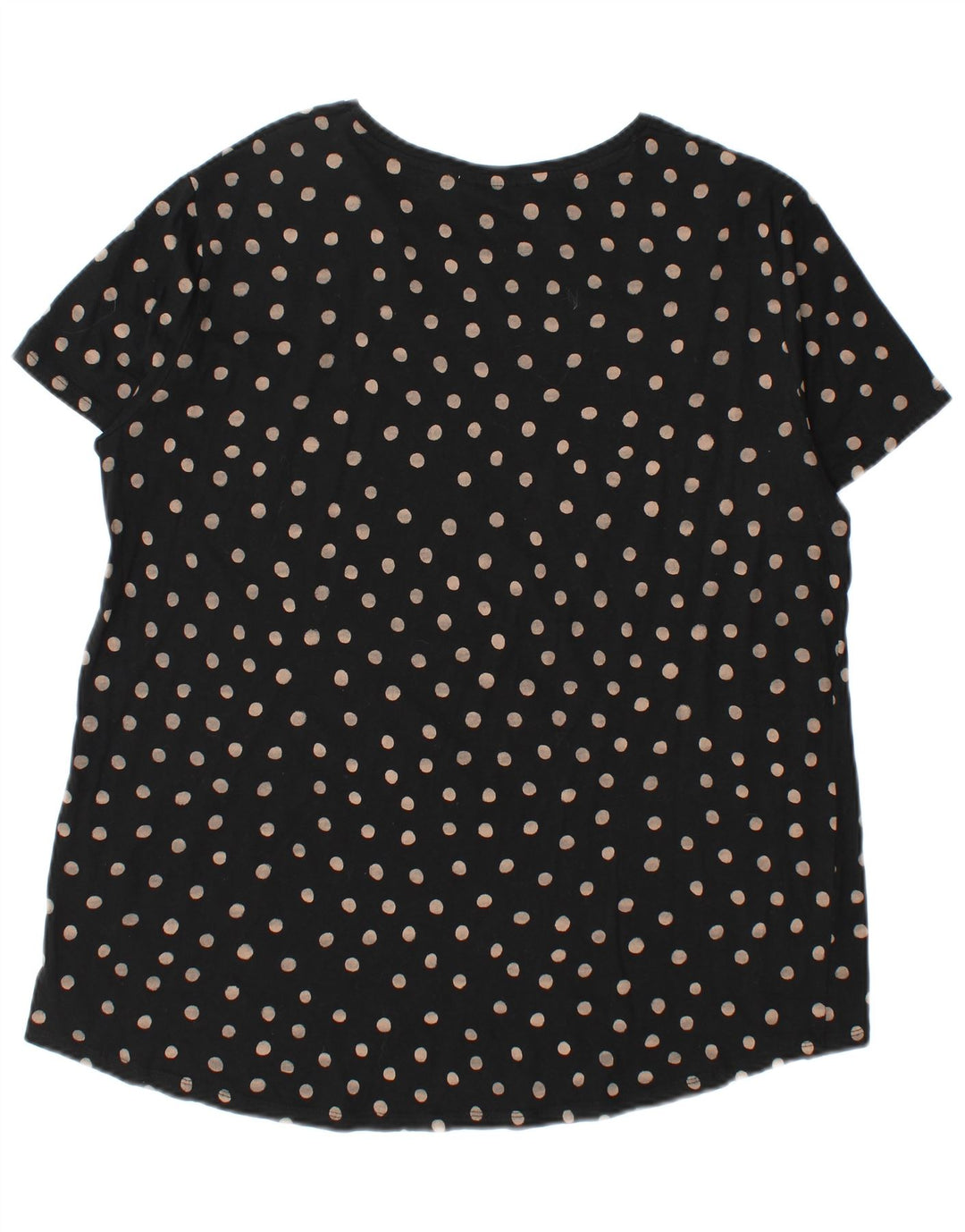 Zara Dame T-Shirt Top UK 18 XL Sort Plettet