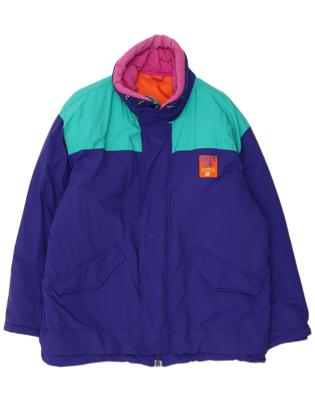 Belfe Herre Windbreaker Jacket UK 44 2XL Blå Colourblock Nylon