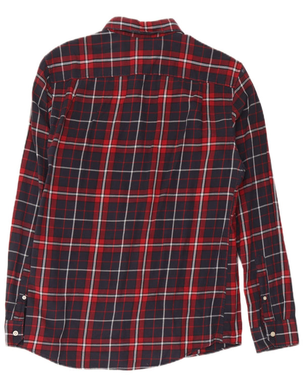 Jack Wills Herre Classic Fit Flannel skjorte Medium Blue Ternet Bomuld