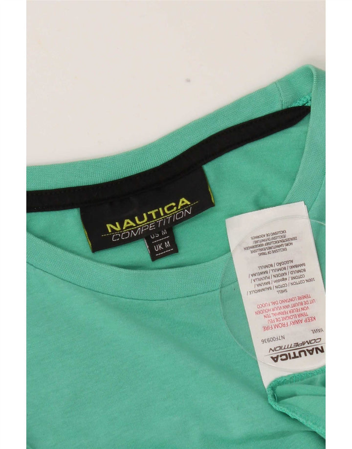 Nautica Herre Grafisk T-Shirt Top Medium Grøn Bomuld