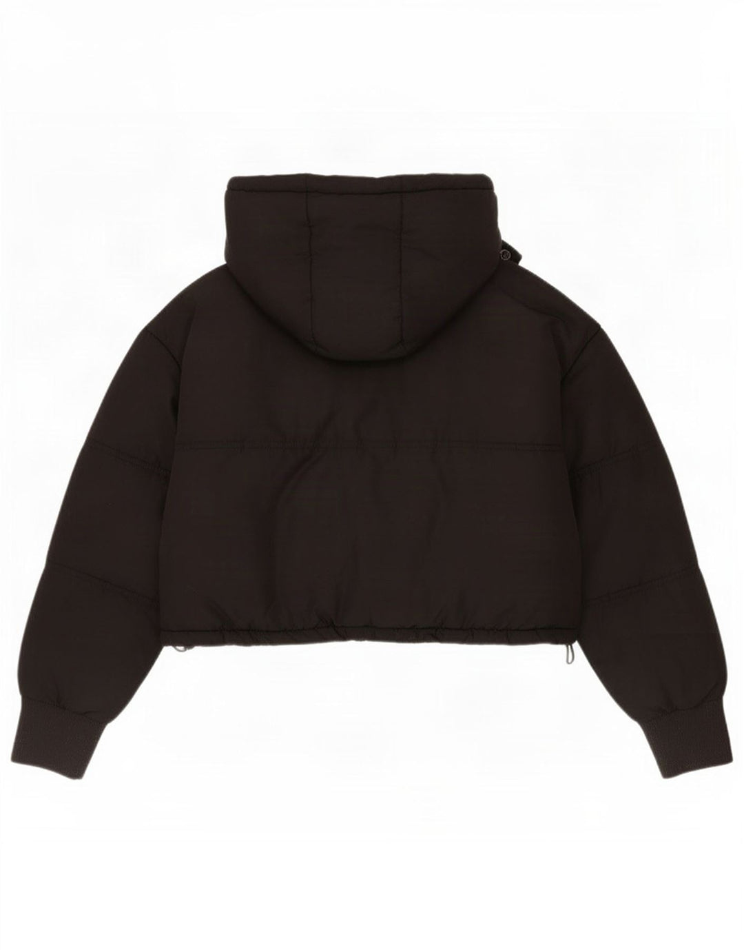 Topshop Dame Crop Hætte Oversized Polstret Jakke UK 8 Small Black