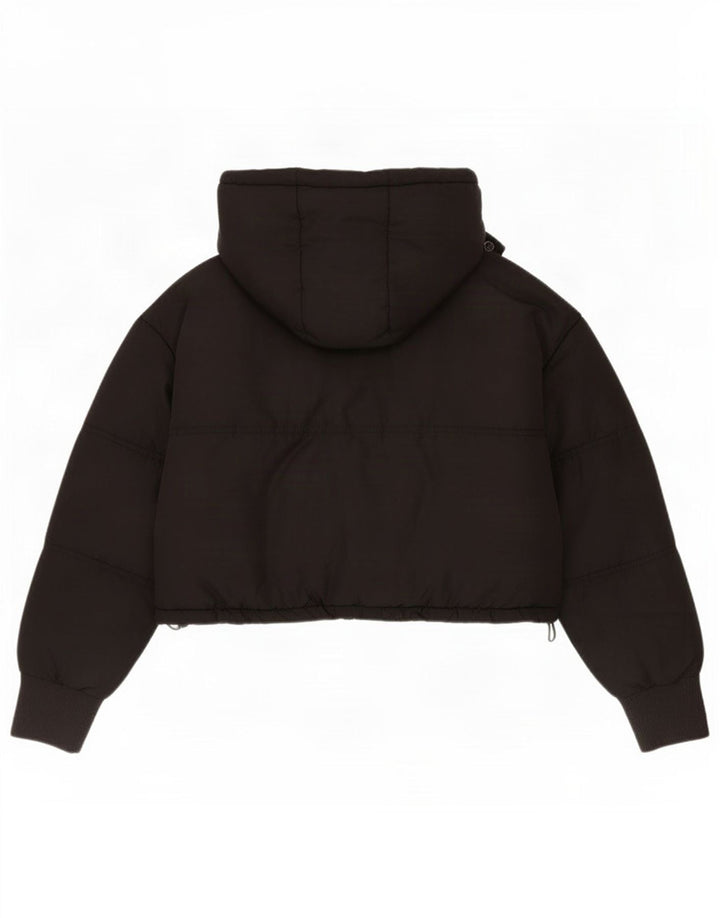 Topshop Dame Crop Hætte Oversized Polstret Jakke UK 8 Small Black