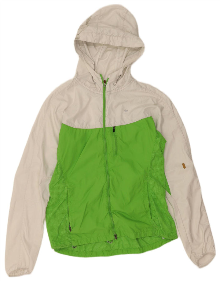 Nike dame træningsdragt med hætte topjakke UK 14 Medium White Colourblock