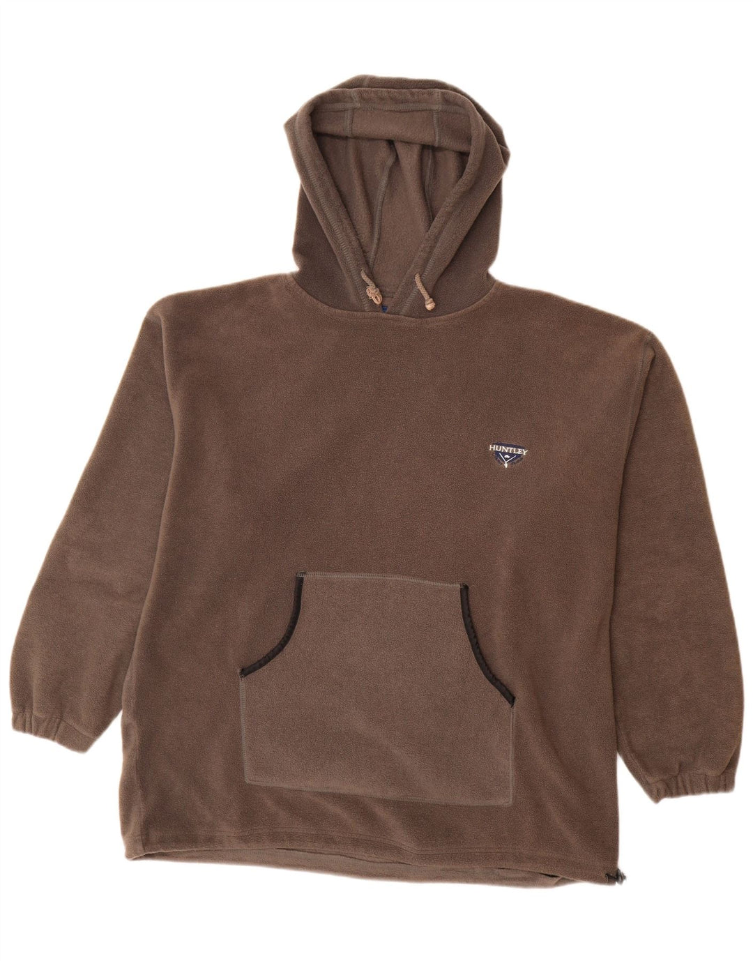 VINTAGE Herre hættetrøje i fleece, stor grå polyester