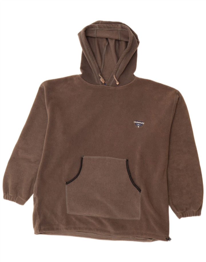 VINTAGE Herre hættetrøje i fleece, stor grå polyester