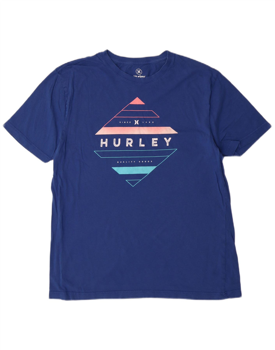 Hurley Herre grafisk T-shirt Top Medium Blue Bomuld