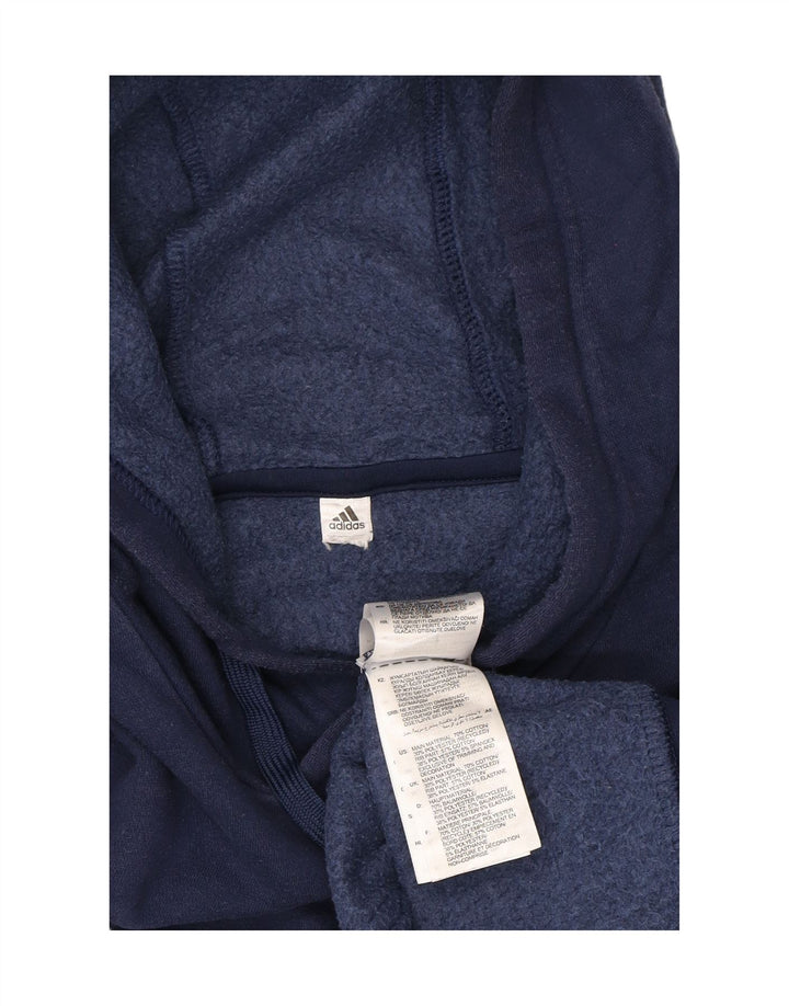 ADIDAS Mens Hoodie Jumper Small Navy Blue Cotton