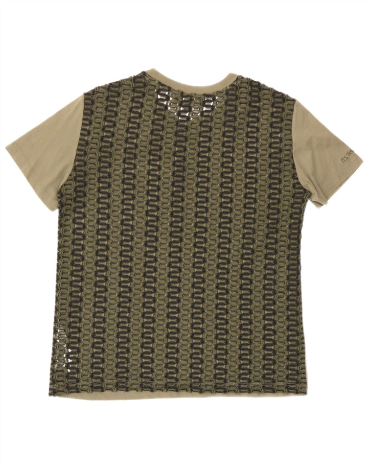 Desigual Dame T-Shirt Top UK 10 Small Khaki Polyester