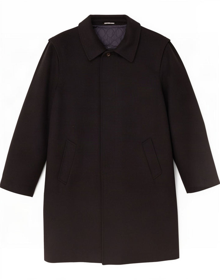 Vintage Herre Overfrakke IT 52 XL Sort Uld